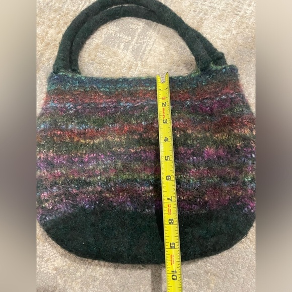 Fuzzy Boho Tote Bag Purse Satchel Medium Sized Bohemian Hippie Minimalist - Picture 7 of 8